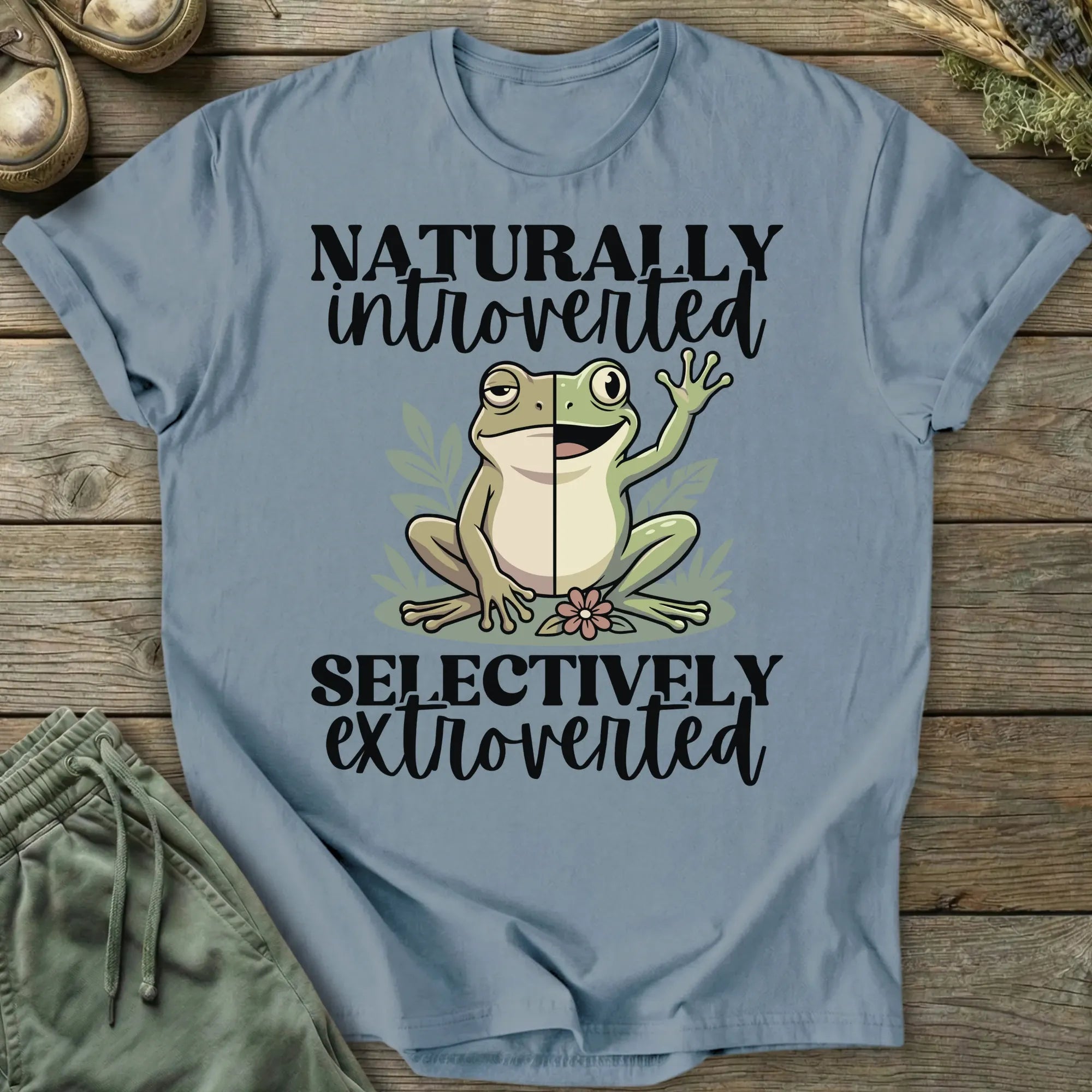 Printify T-Shirt Naturally Introverted Selectively Extroverted T-Shirt