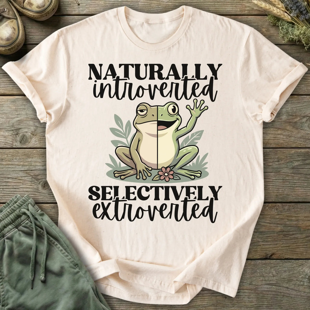 Printify T-Shirt Naturally Introverted Selectively Extroverted T-Shirt