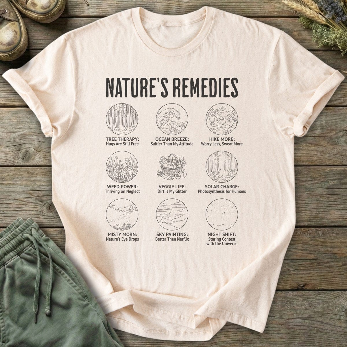 Printify T-Shirt Nature's Remedies T-Shirt
