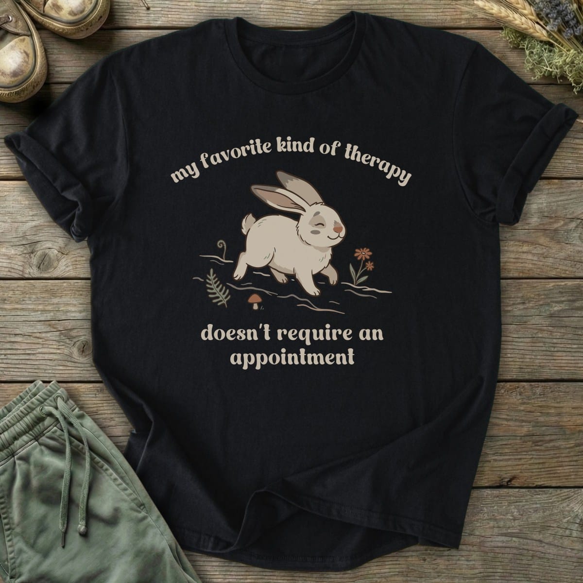 Printify T-Shirt Nature Therapy Bunny T-Shirt