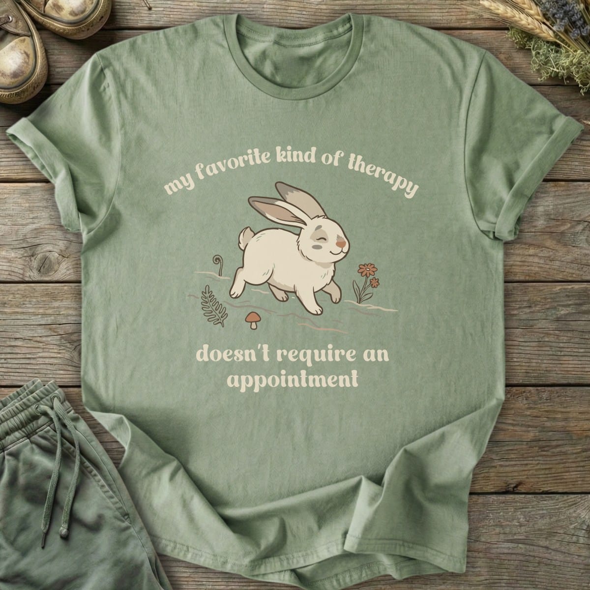 Printify T-Shirt Nature Therapy Bunny T-Shirt