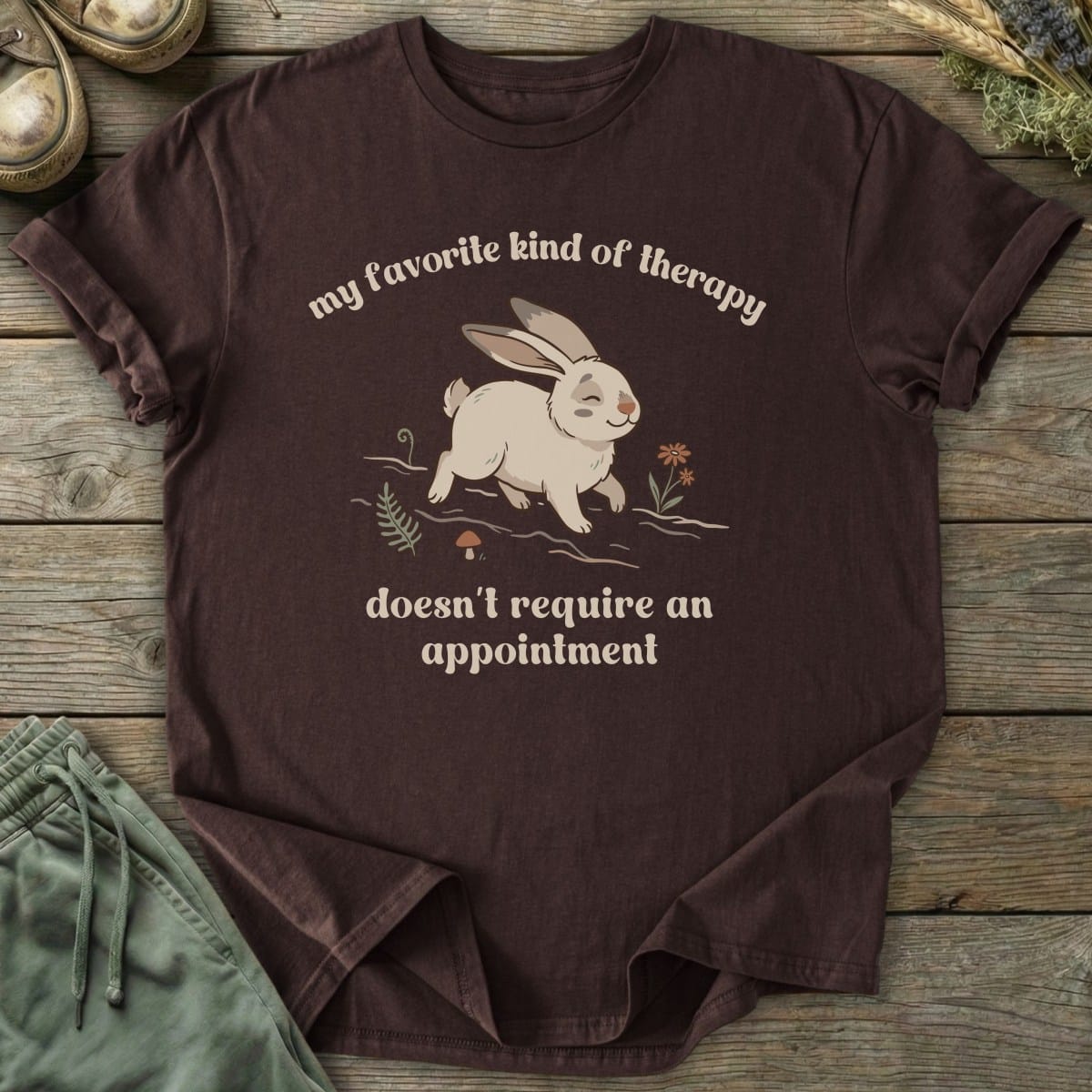 Printify T-Shirt Nature Therapy Bunny T-Shirt