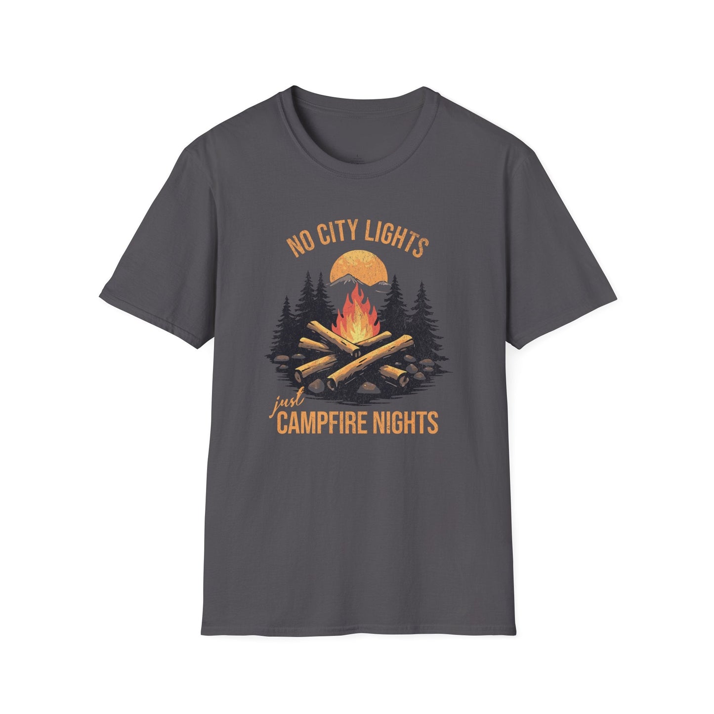 Printify T-Shirt No City Lights Campfire T-Shirt