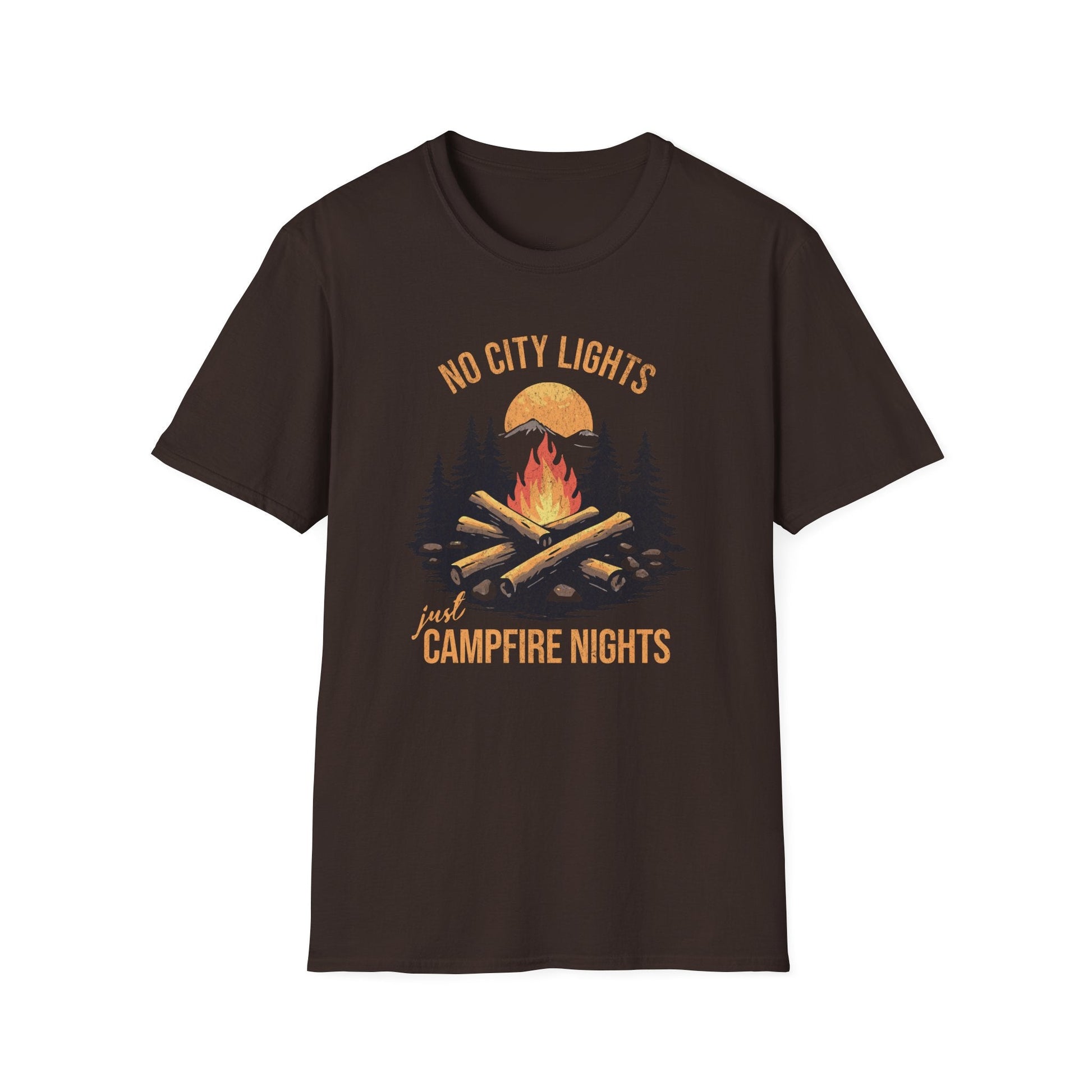 Printify T-Shirt No City Lights Campfire T-Shirt
