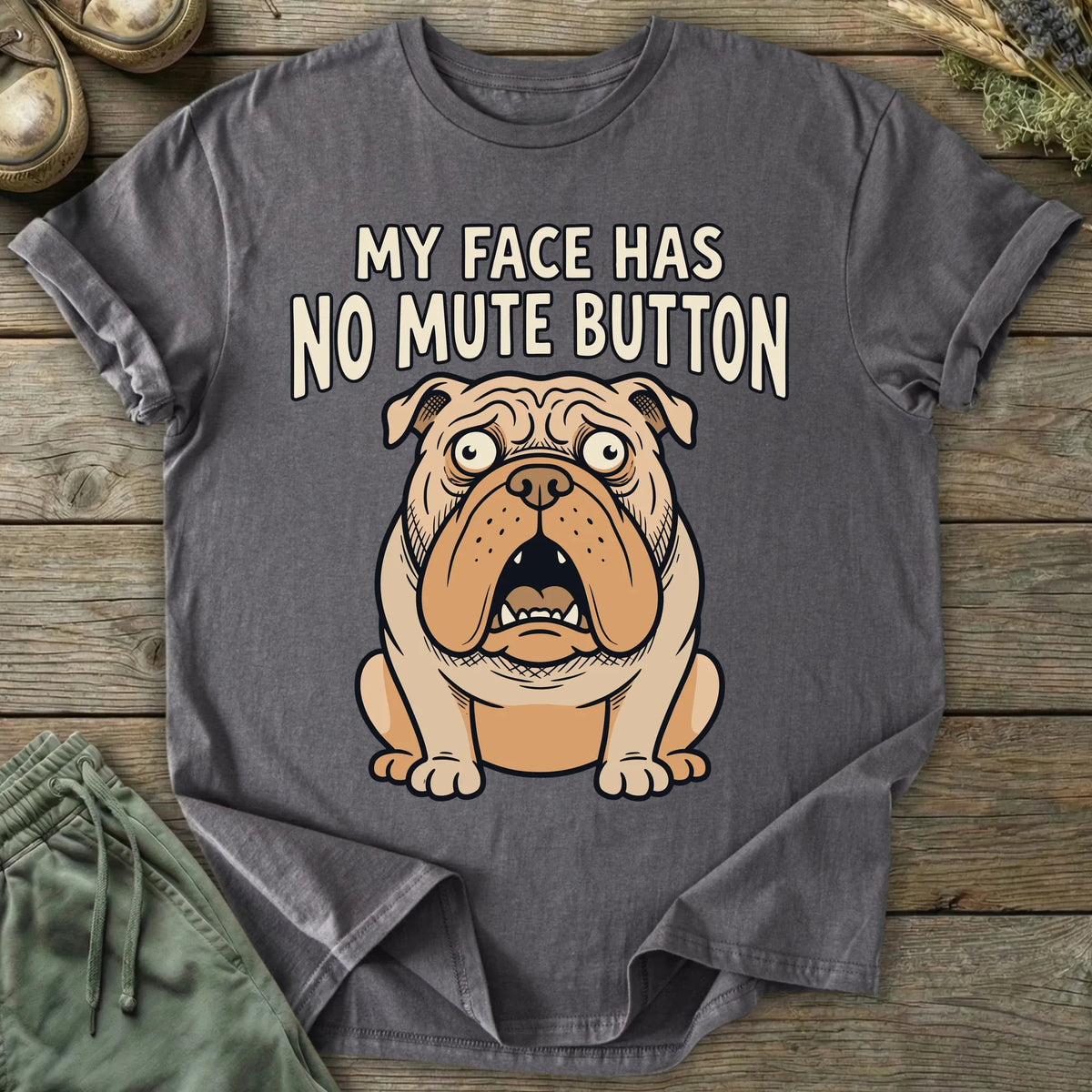 Printify T-Shirt No Mute Button T-Shirt