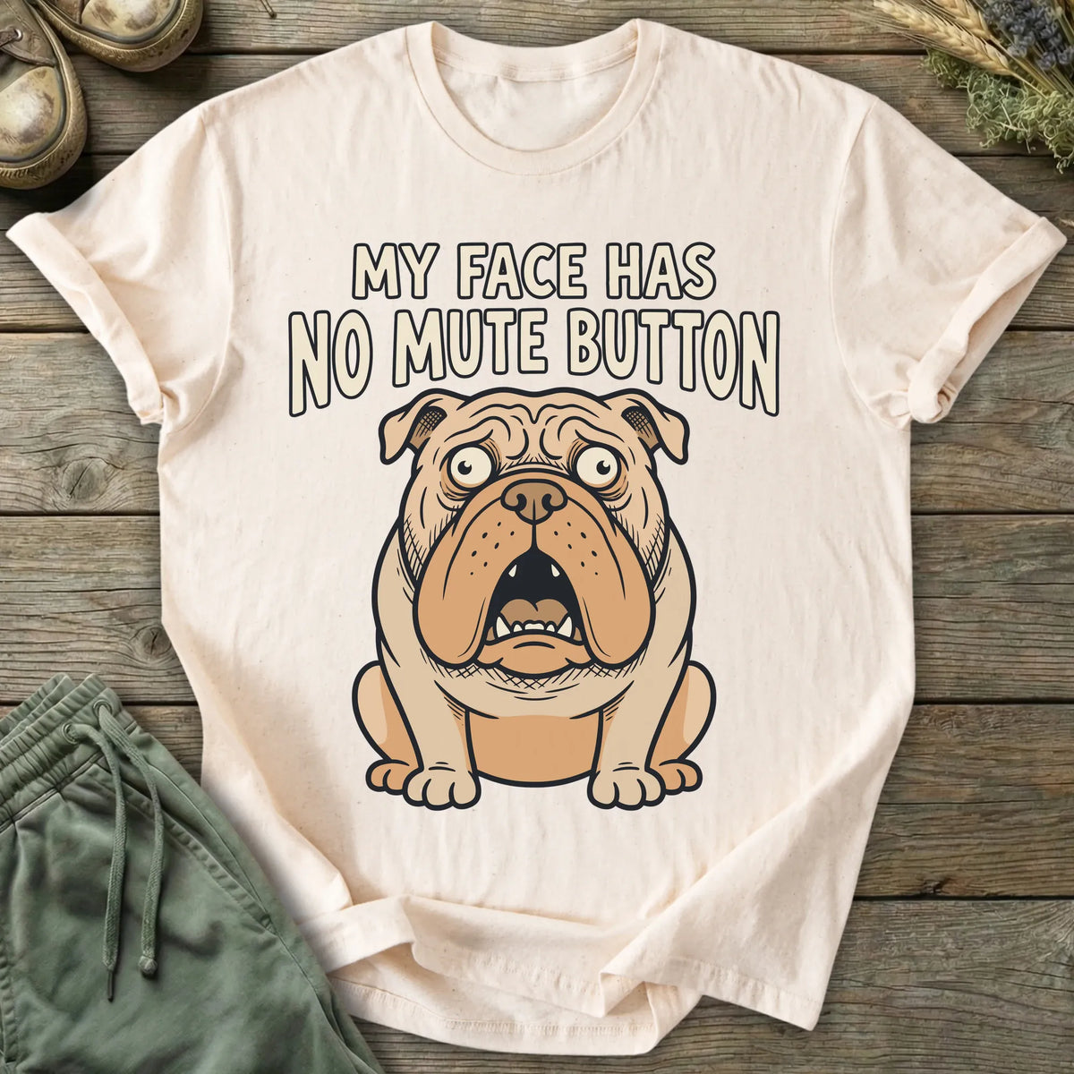 Printify T-Shirt No Mute Button T-Shirt