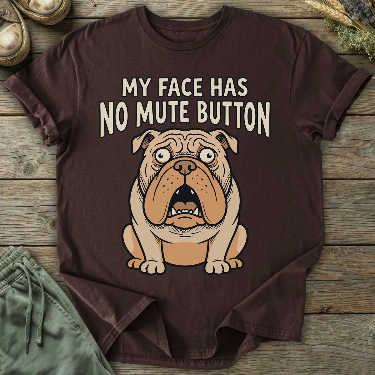 Printify T-Shirt No Mute Button T-Shirt