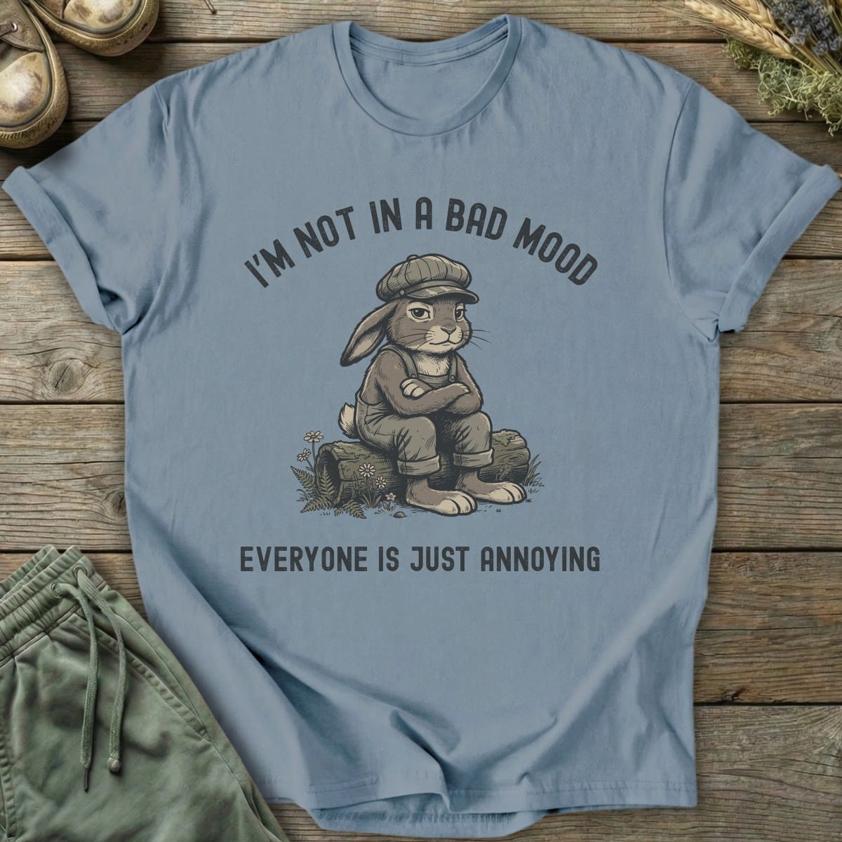 Printify T-Shirt Not In A Bad Mood Bunny T-Shirt