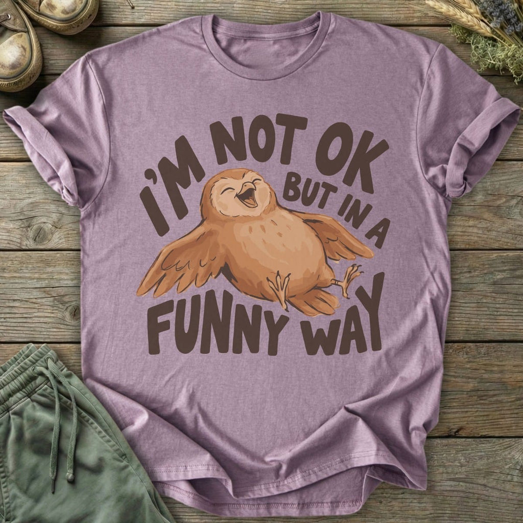 Printify T-Shirt Not OK Funny Owl T-Shirt