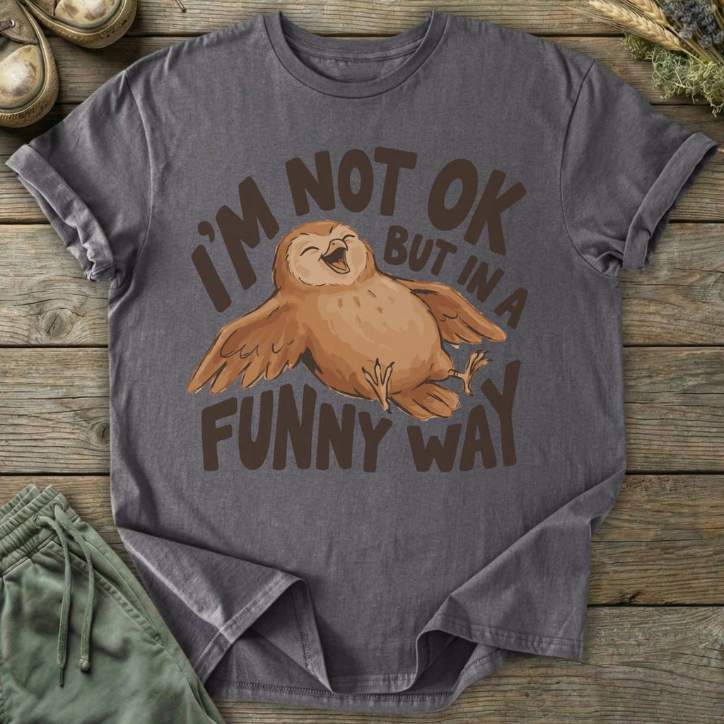 Printify T-Shirt Not OK Funny Owl T-Shirt