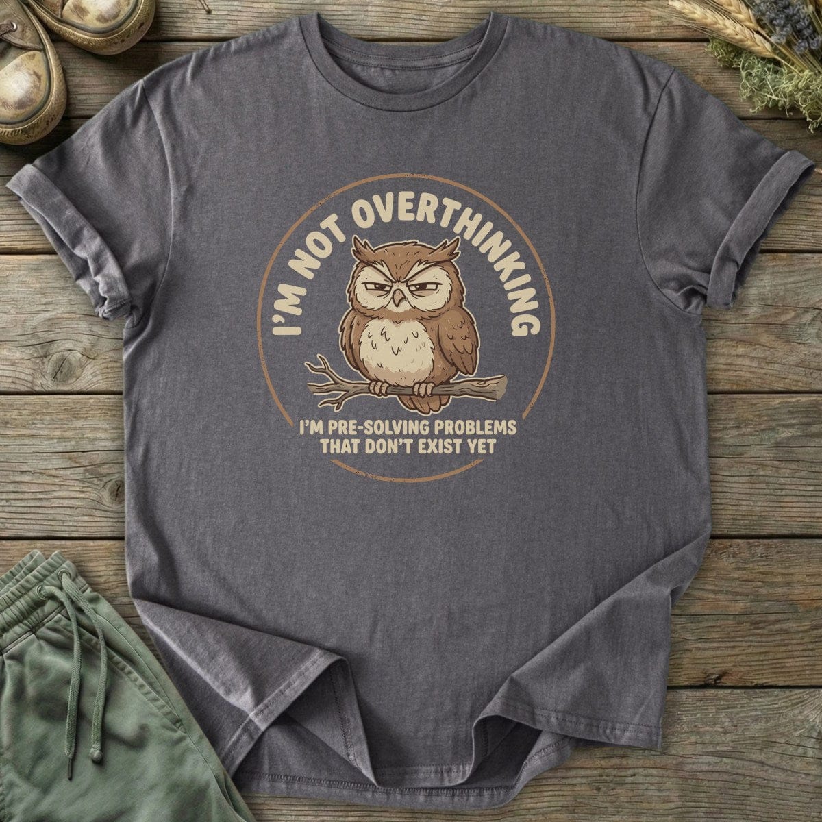 Printify T-Shirt Not Overthinking Owl T-Shirt