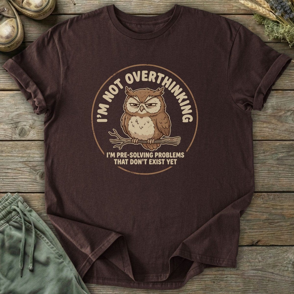 Printify T-Shirt Not Overthinking Owl T-Shirt