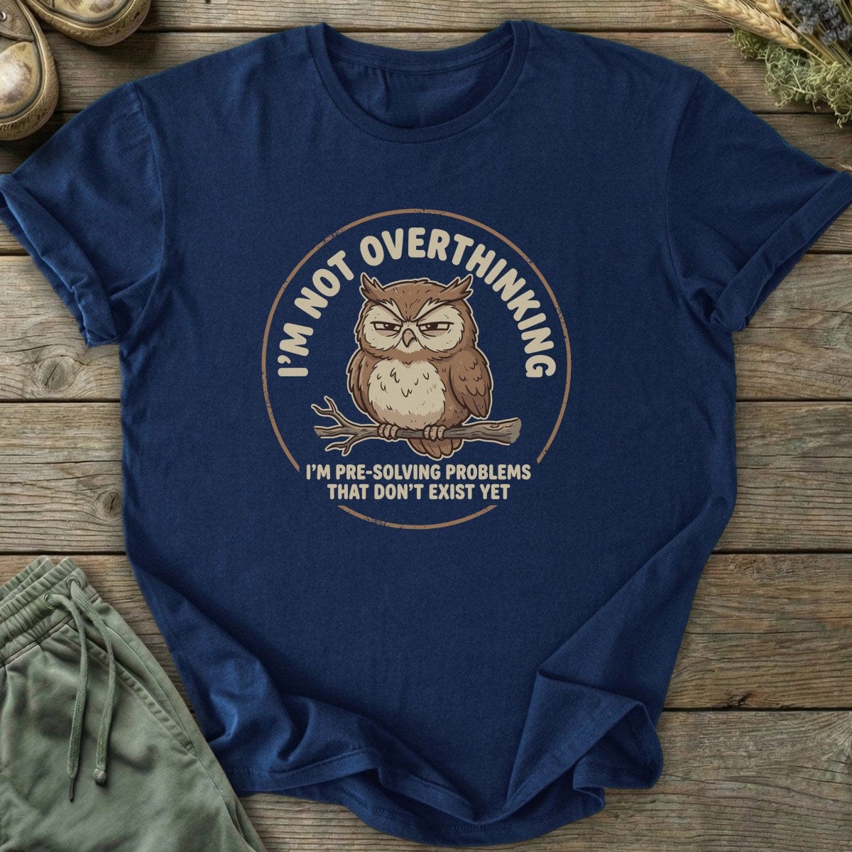 Printify T-Shirt Not Overthinking Owl T-Shirt
