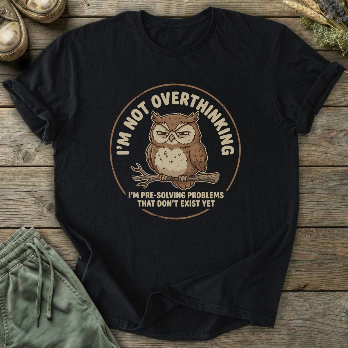 Printify T-Shirt Not Overthinking Owl T-Shirt