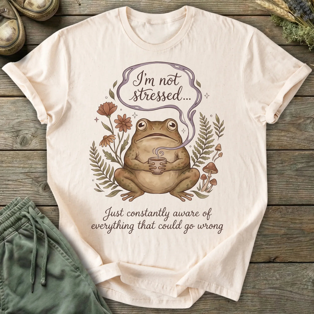 Printify T-Shirt Not Stressed Frog T-Shirt