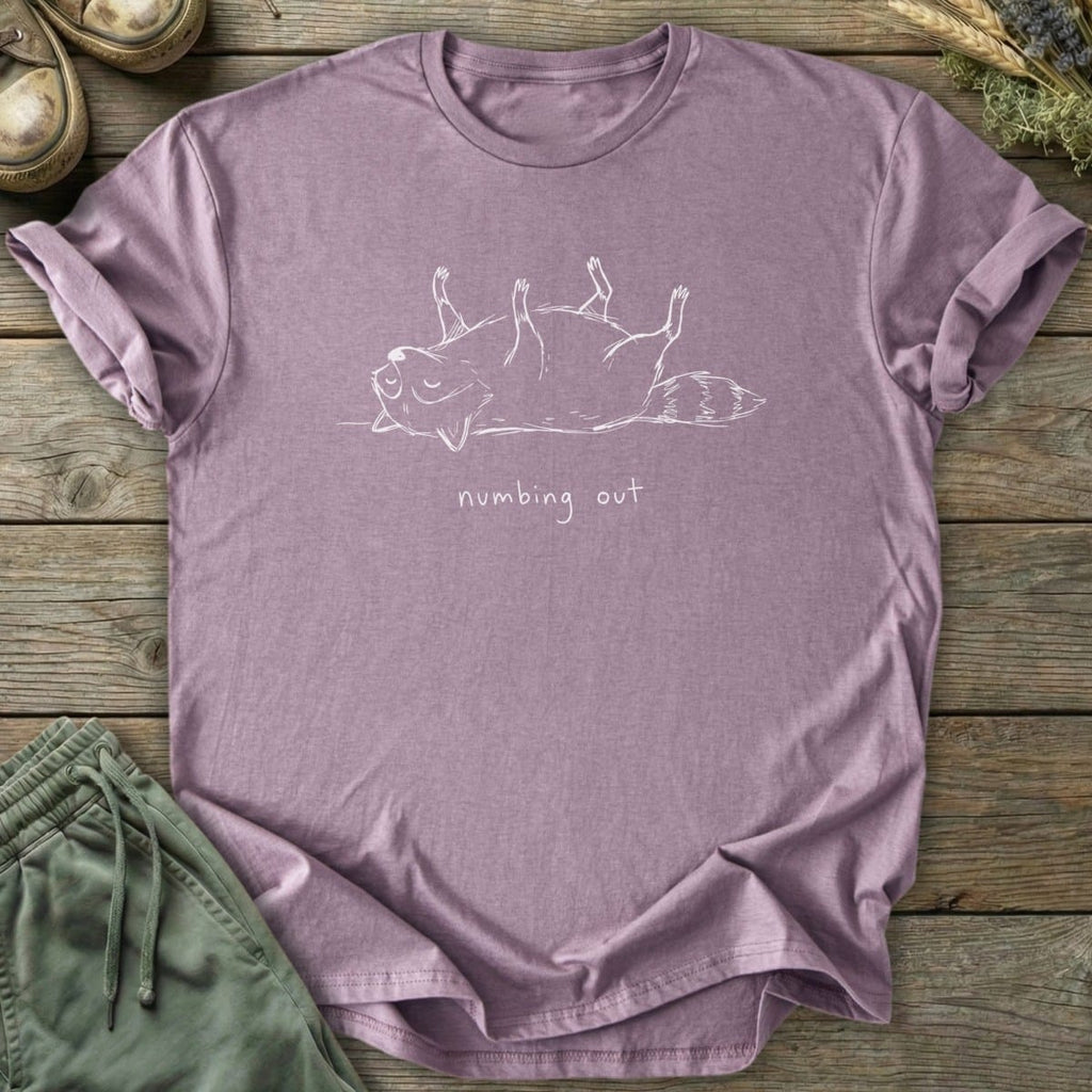 Printify T-Shirt Numbing Out Raccoon T-Shirt