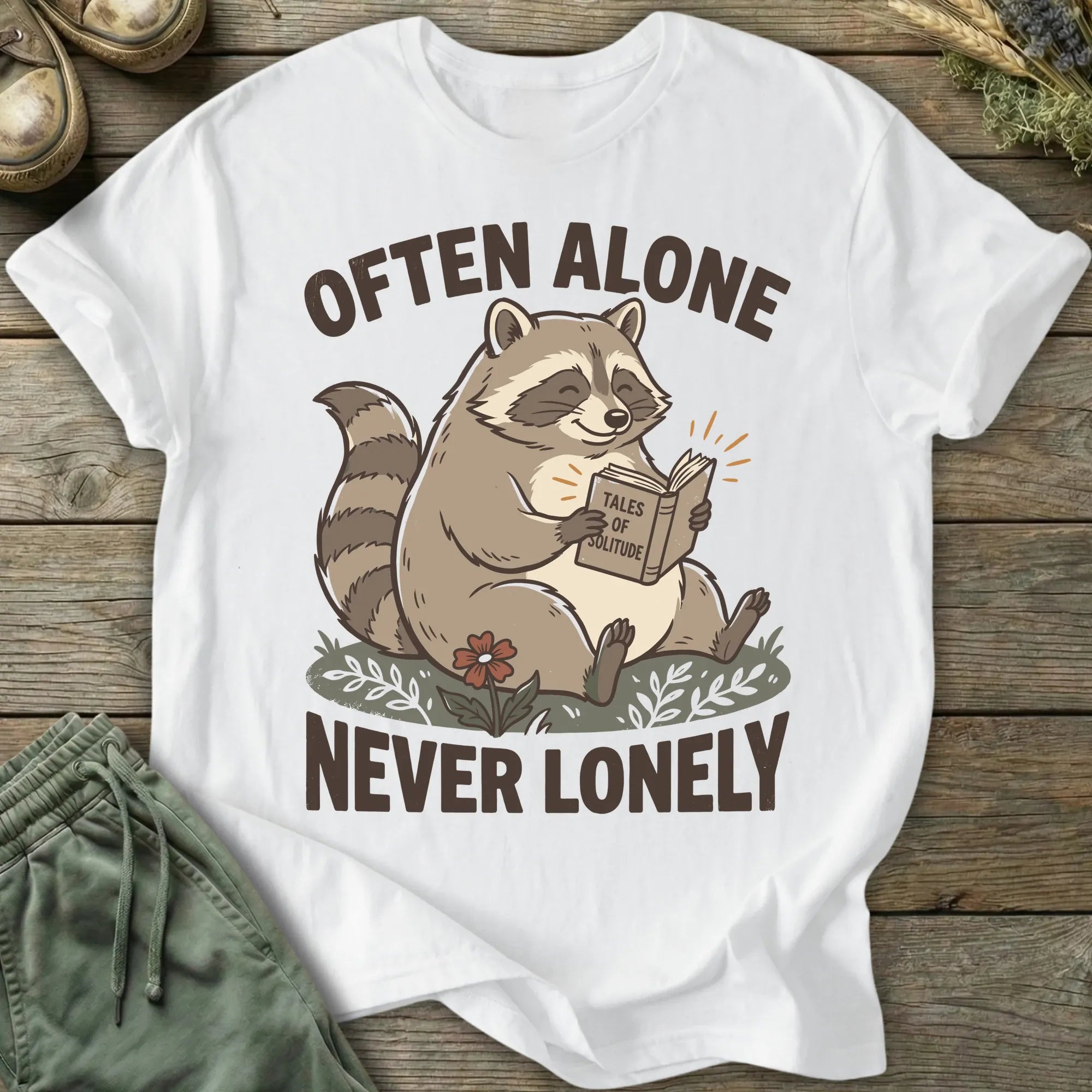 Printify T-Shirt Often Alone Never Lonely T-Shirt
