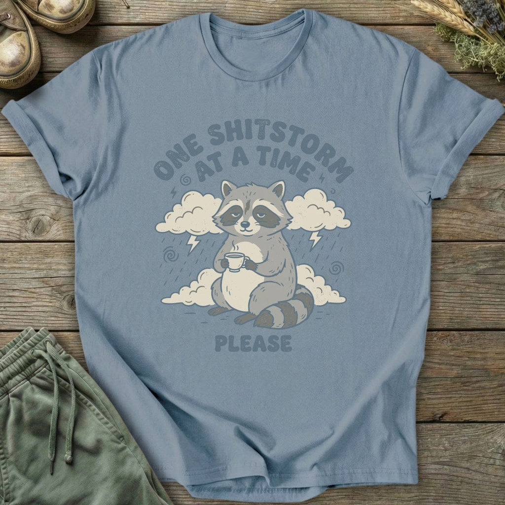 Printify T-Shirt One Shitstorm Raccoon T-Shirt