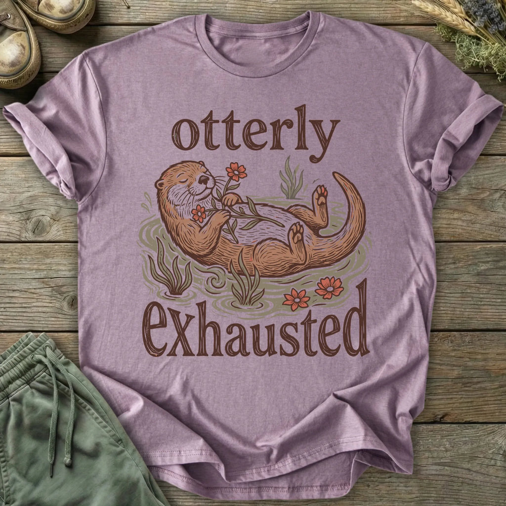 Printify T-Shirt Otterly Exhausted T-Shirt