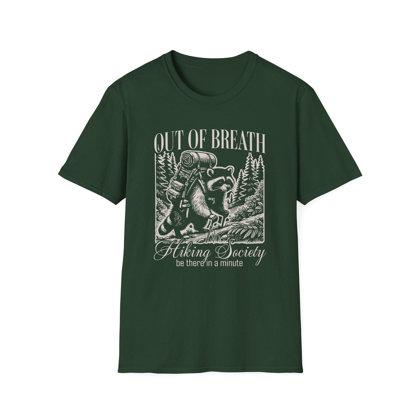Printify T-Shirt Out of Breath Racoon T-Shirt