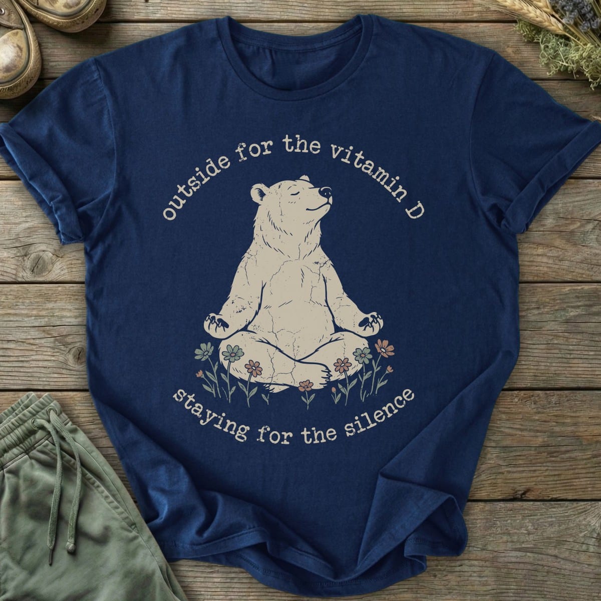 Printify T-Shirt Outside For Vitamin D Bear T-Shirt