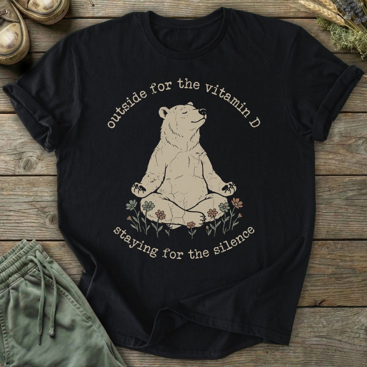 Printify T-Shirt Outside For Vitamin D Bear T-Shirt