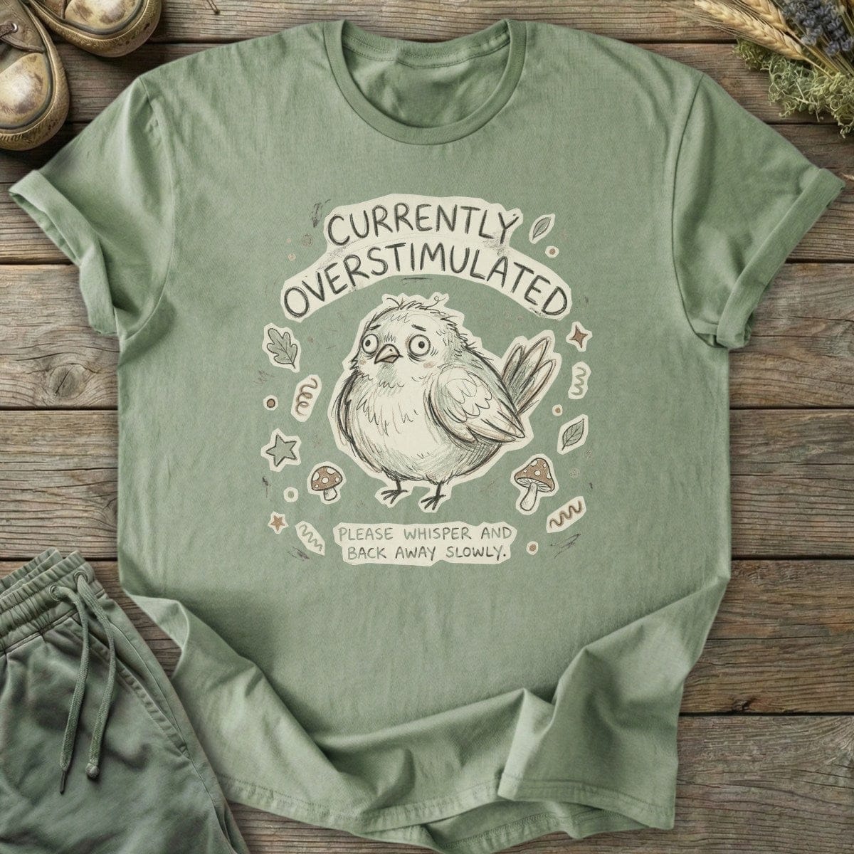 Printify T-Shirt Overstimulated Bird T-Shirt