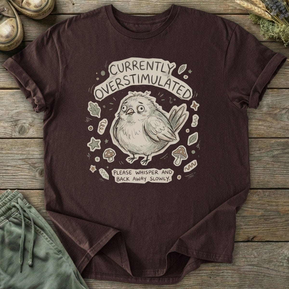 Printify T-Shirt Overstimulated Bird T-Shirt
