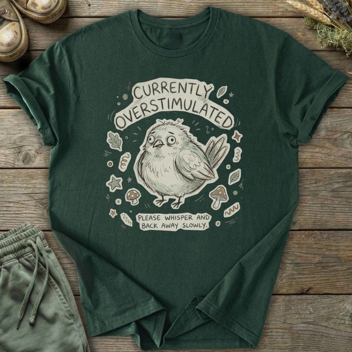 Printify T-Shirt Overstimulated Bird T-Shirt