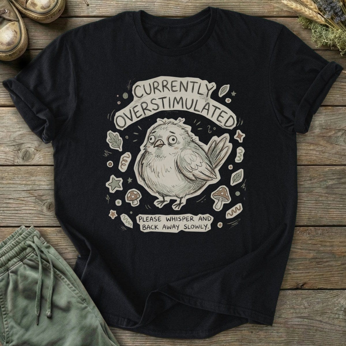 Printify T-Shirt Overstimulated Bird T-Shirt
