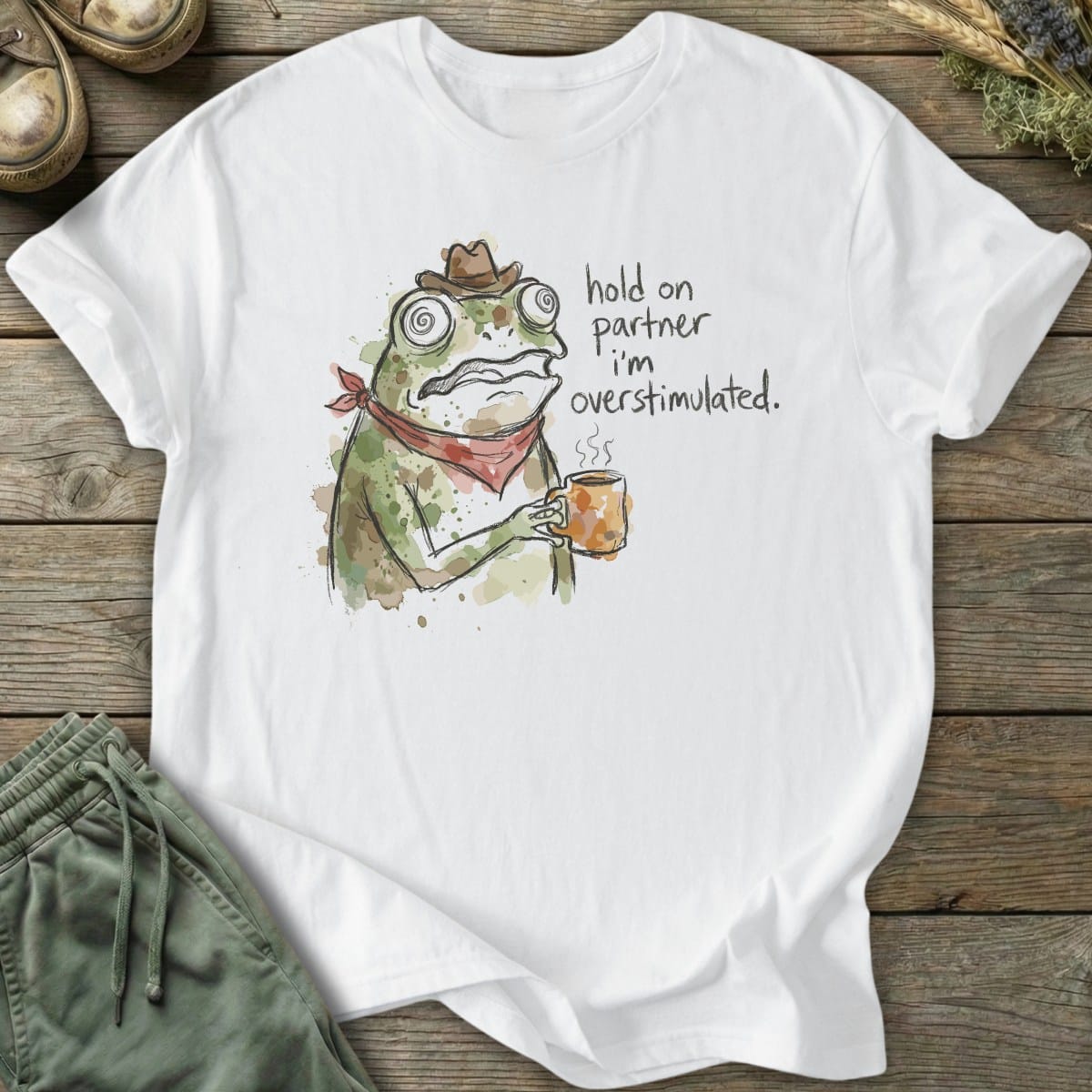 Printify T-Shirt Overstimulated CowFrog T-Shirt