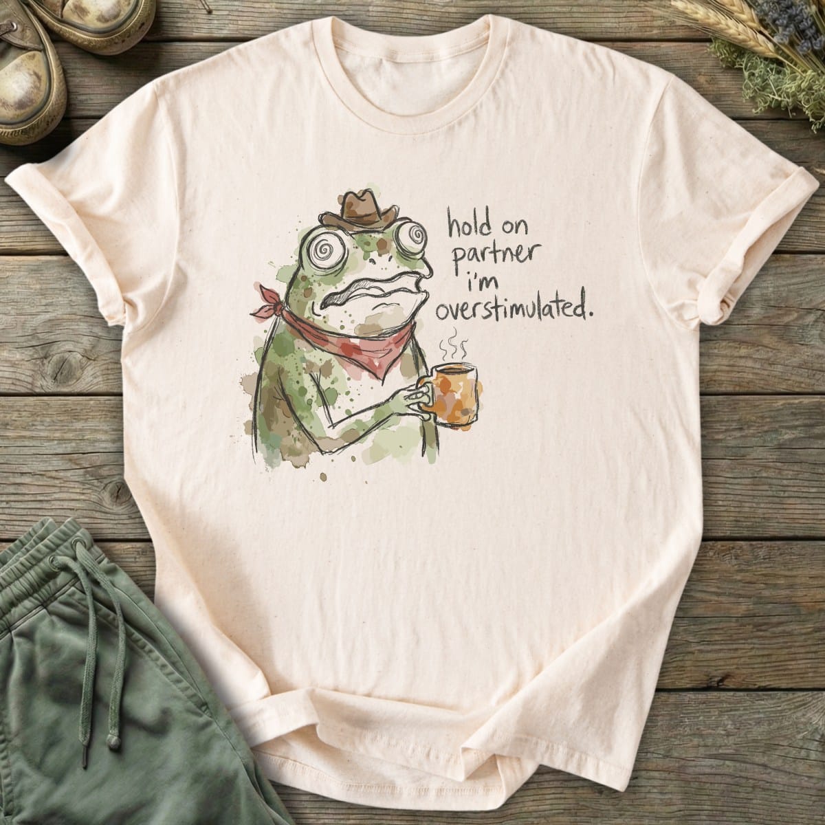 Printify T-Shirt Overstimulated CowFrog T-Shirt