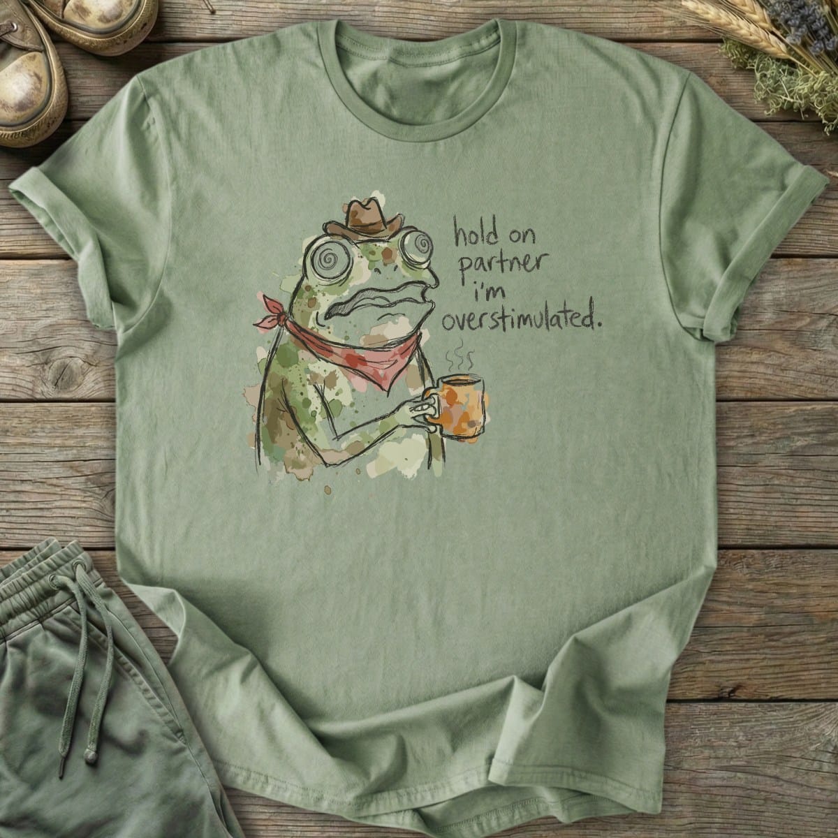 Printify T-Shirt Overstimulated CowFrog T-Shirt