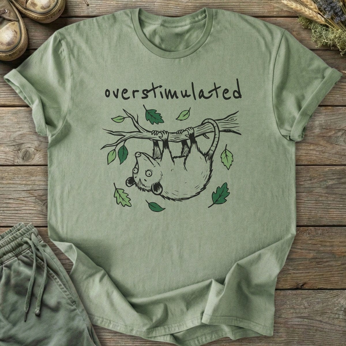 Printify T-Shirt Overstimulated Possum T-Shirt