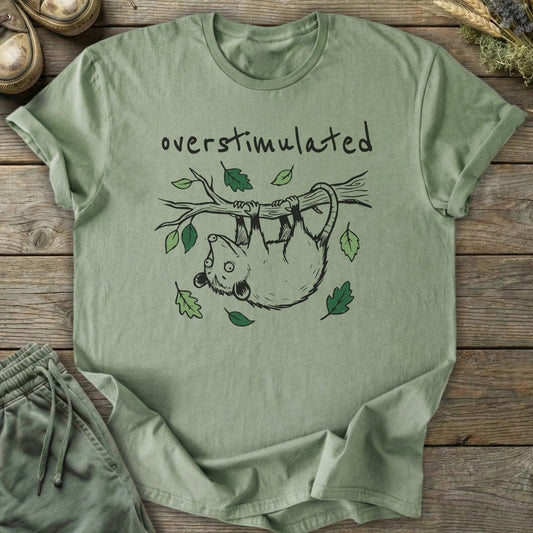 Printify T-Shirt Overstimulated Possum T-Shirt