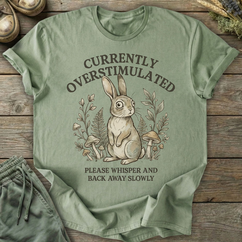 Printify T-Shirt Overstimulated Rabbit T-Shirt
