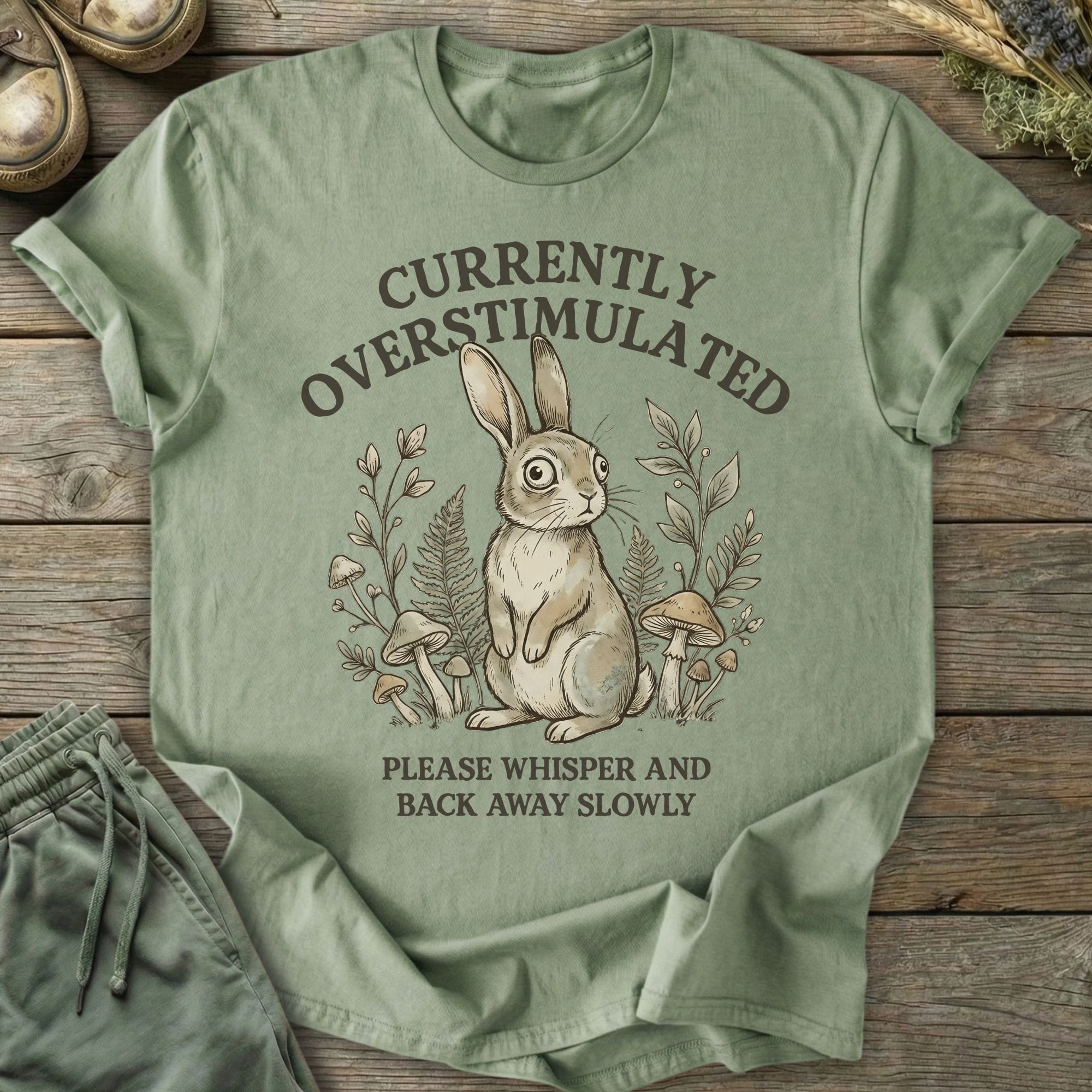 Printify T-Shirt Overstimulated Rabbit T-Shirt