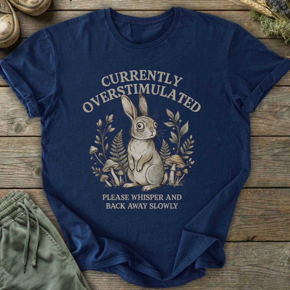 Printify T-Shirt Overstimulated Rabbit T-Shirt