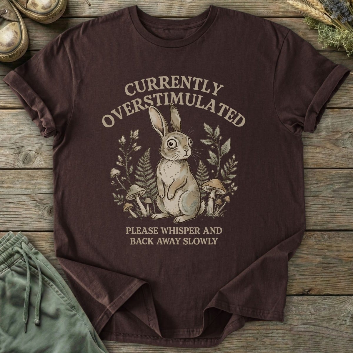 Printify T-Shirt Overstimulated Rabbit T-Shirt