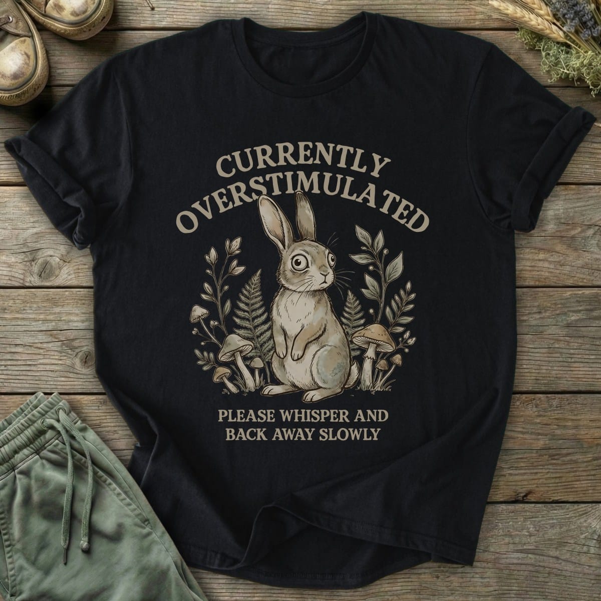 Printify T-Shirt Overstimulated Rabbit T-Shirt