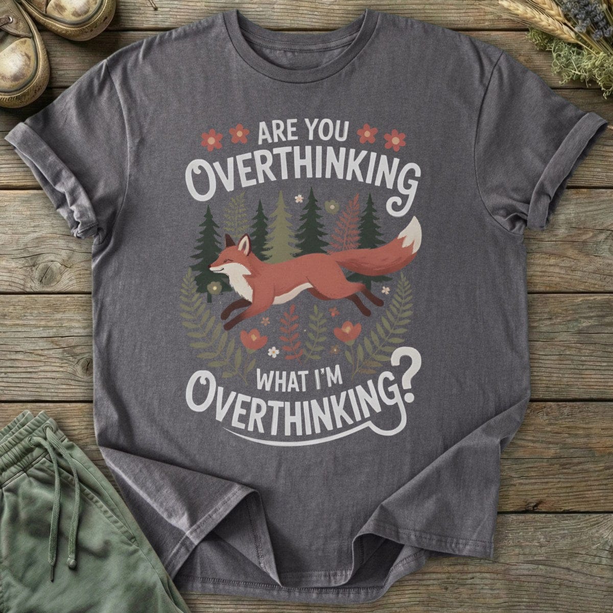 Printify T-Shirt Overthinking Fox T-Shirt