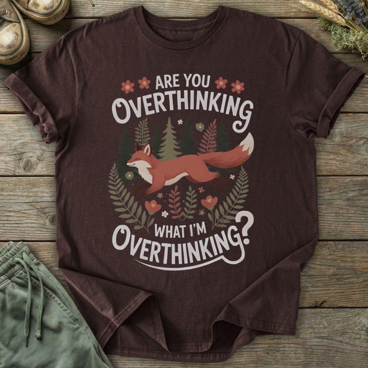 Printify T-Shirt Overthinking Fox T-Shirt