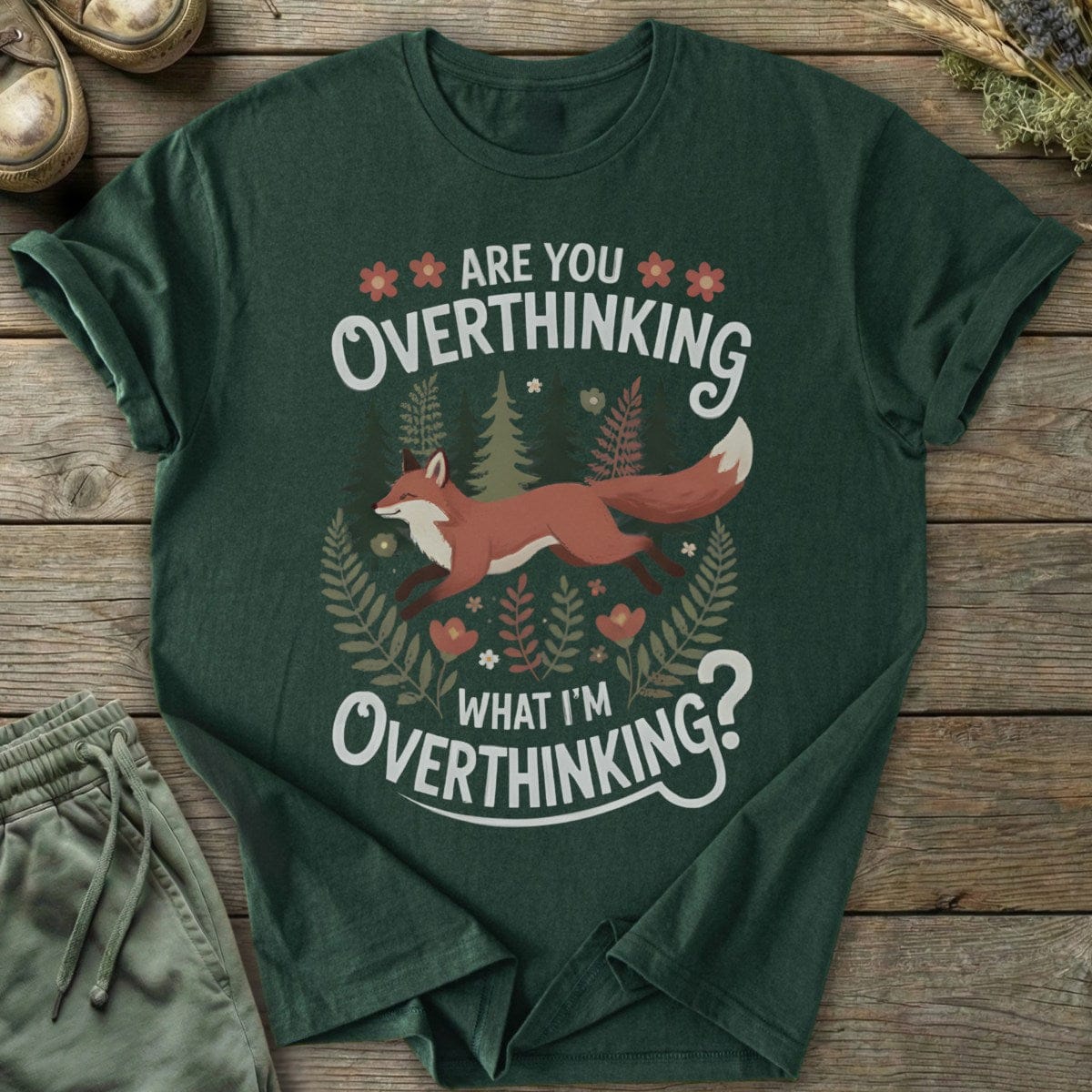 Printify T-Shirt Overthinking Fox T-Shirt