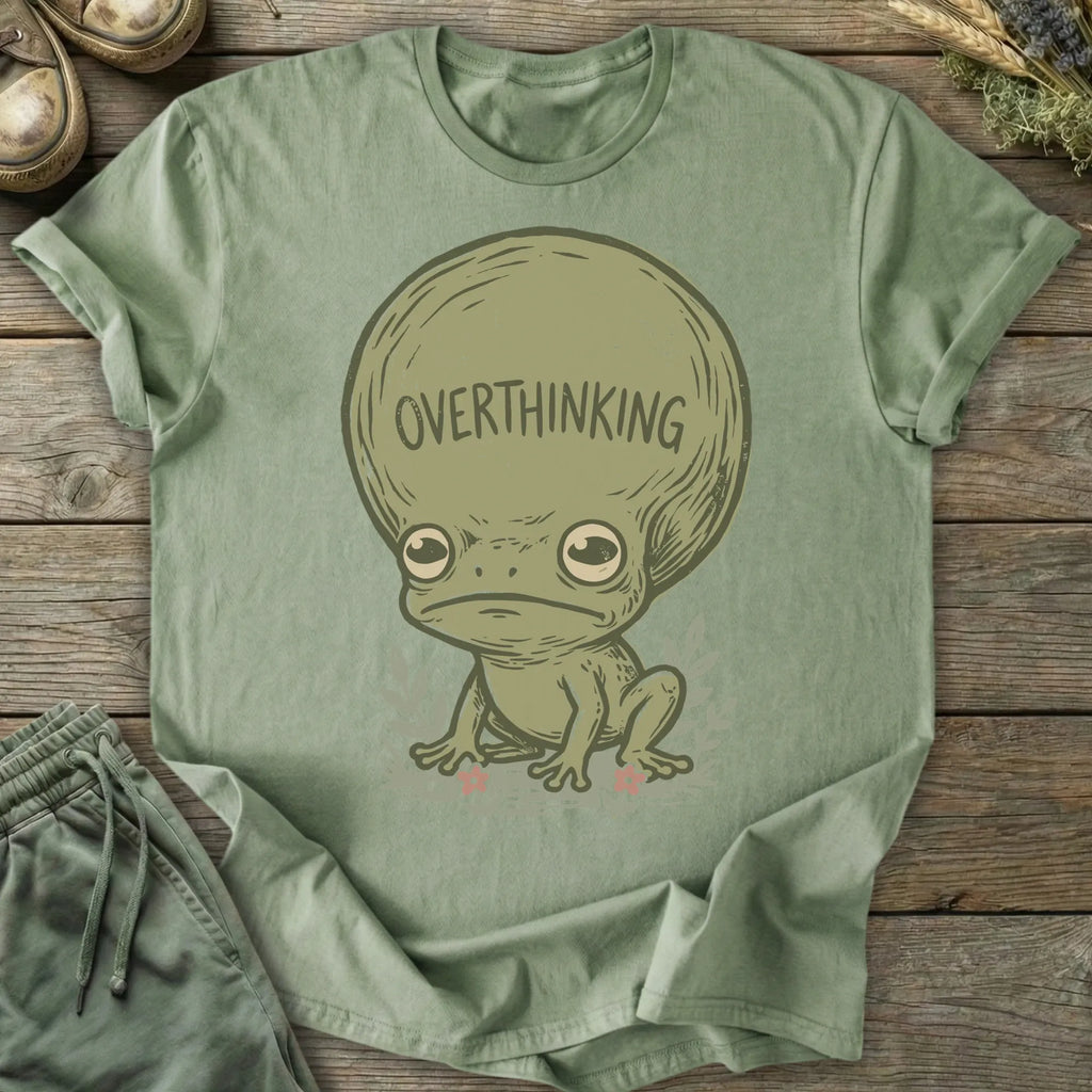 Printify T-Shirt Overthinking Frog Head T-Shirt