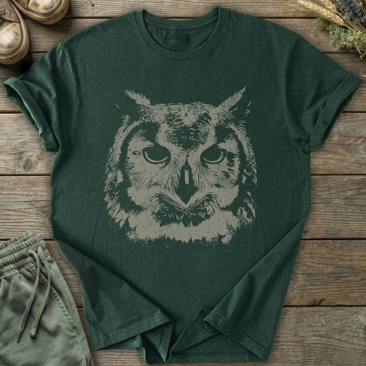 Printify T-Shirt Owl Head T-Shirt