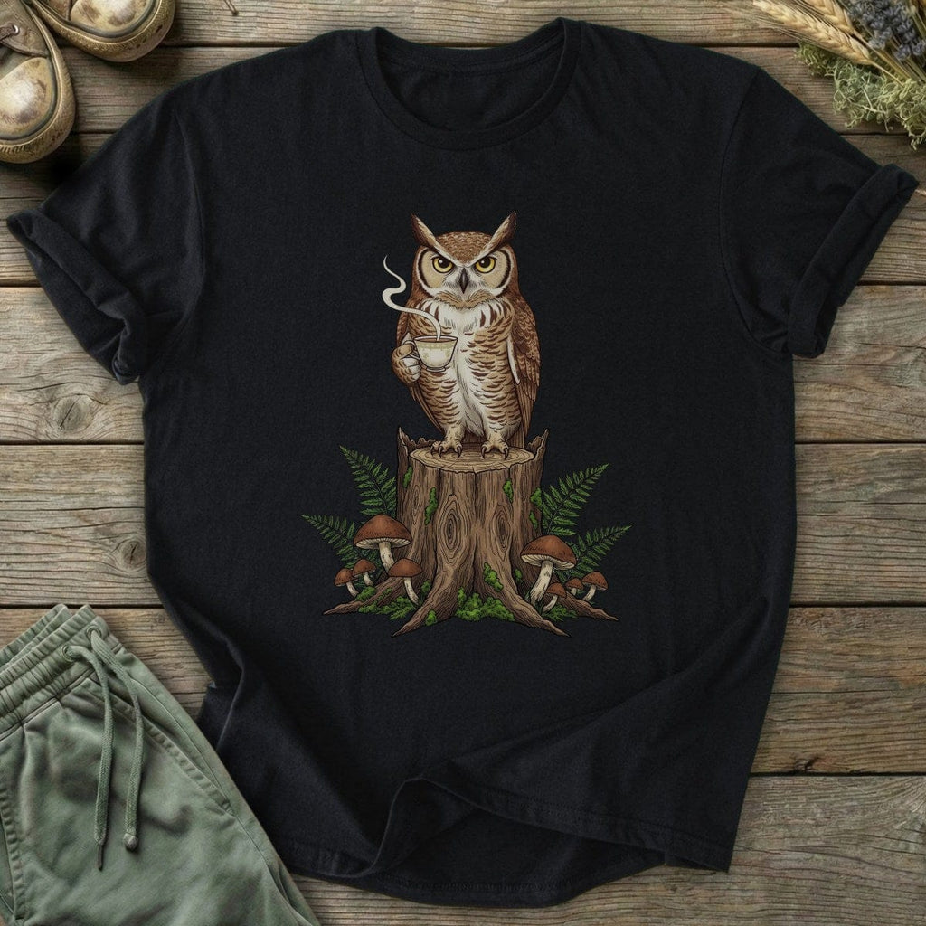 Printify T-Shirt Owl on Stump T-Shirt
