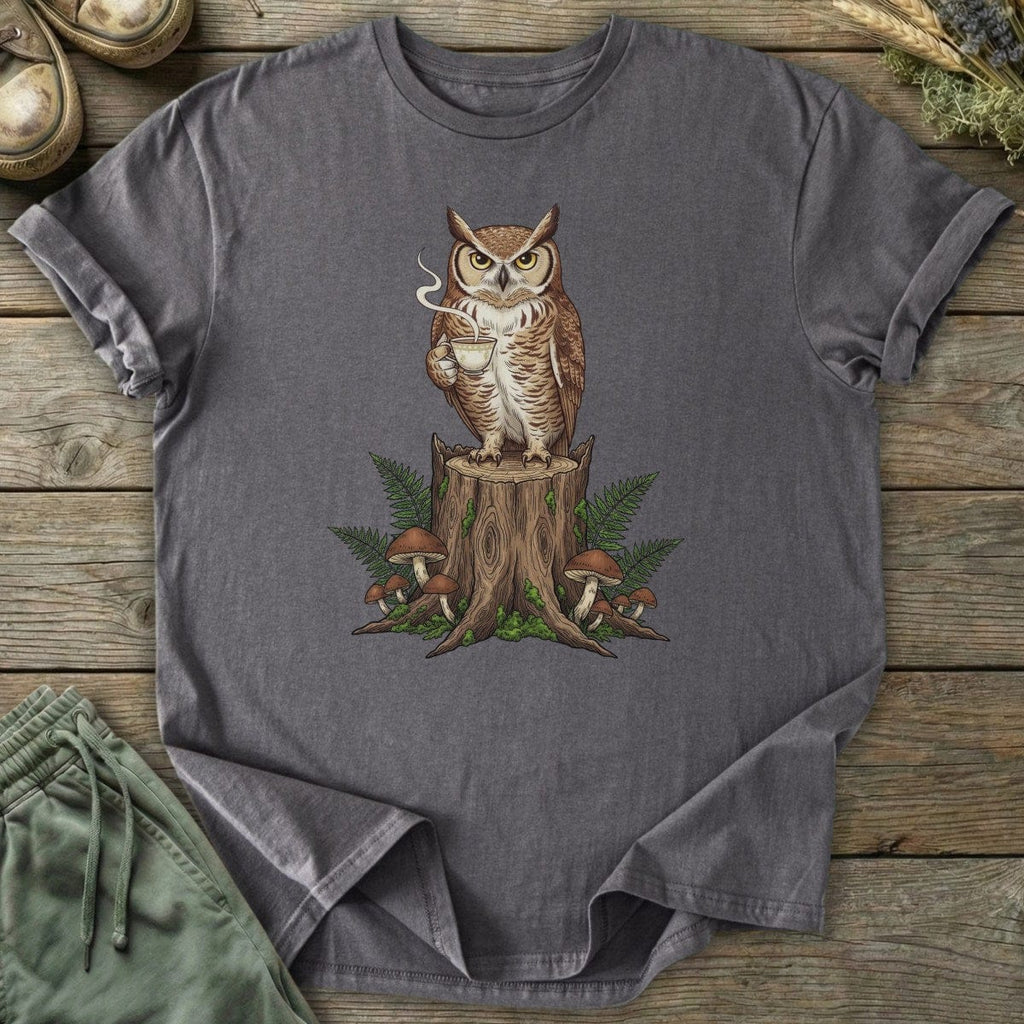 Printify T-Shirt Owl on Stump T-Shirt