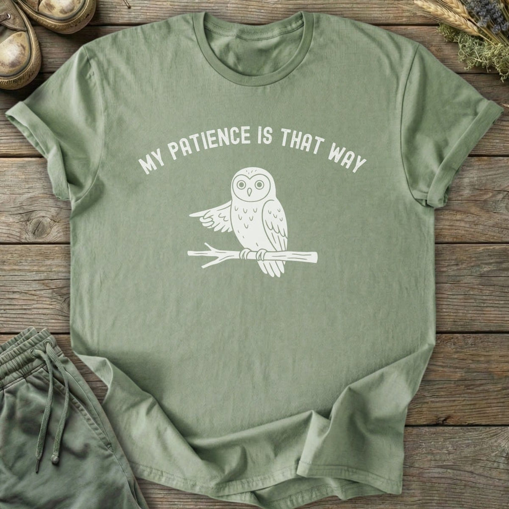 Printify T-Shirt Owl's Patience T-Shirt