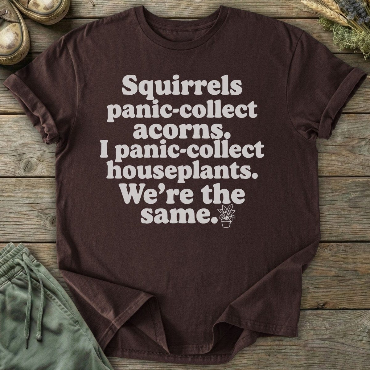 Printify T-Shirt Panic Collect Houseplants T-Shirt