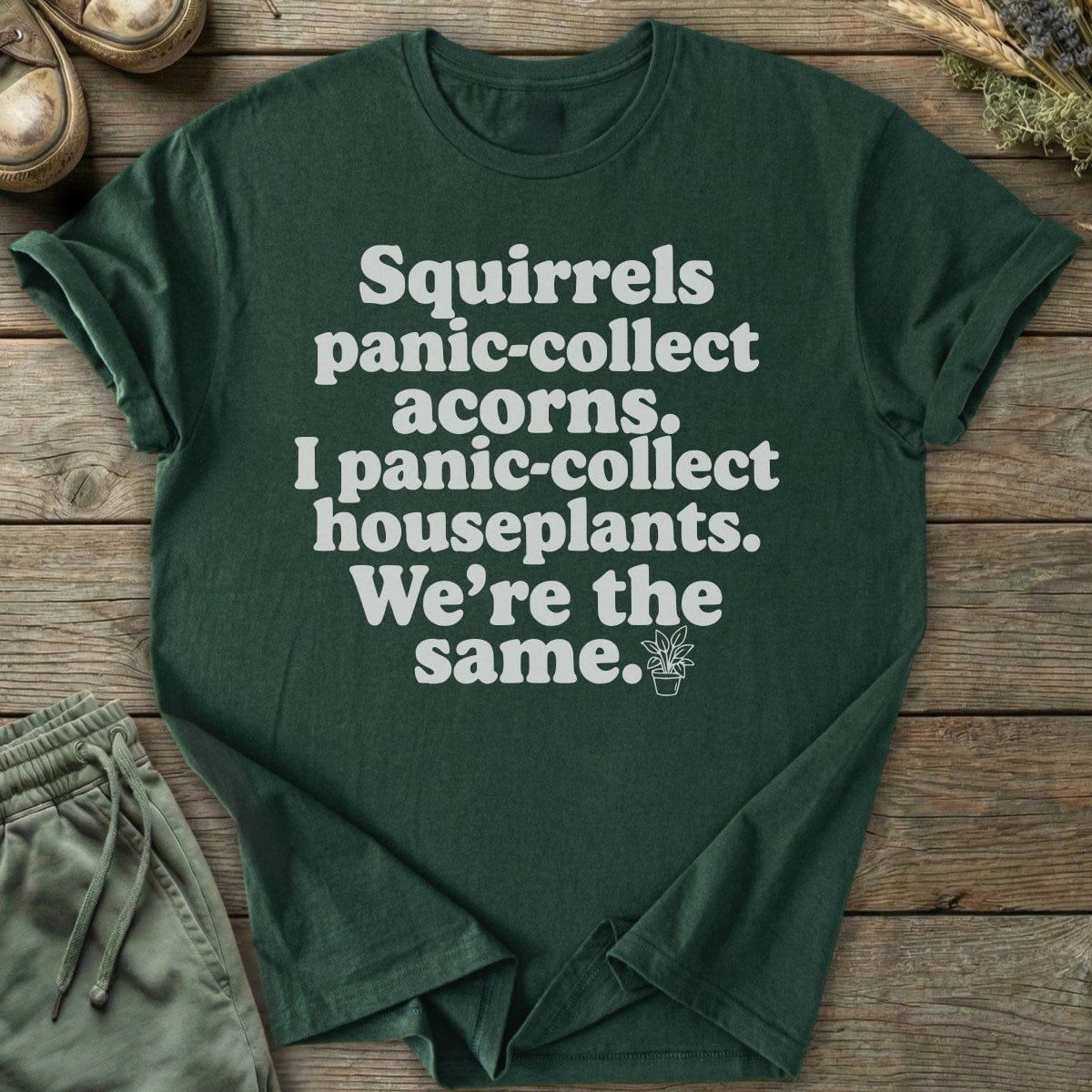 Printify T-Shirt Panic Collect Houseplants T-Shirt